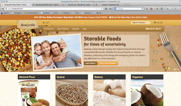 Home page for shop.honeyville.com