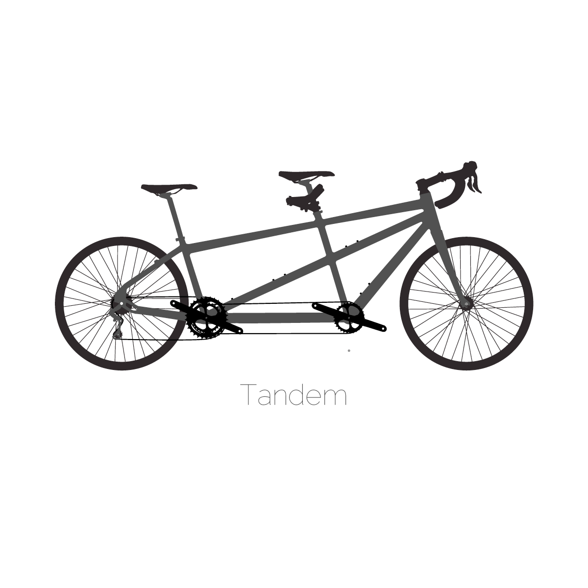 Vector Illustration of a Tandem Bicycle