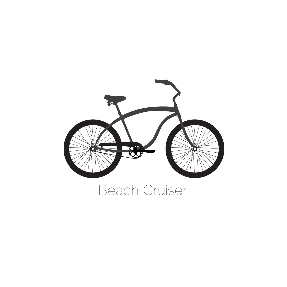 Vector Illustration of a Beach Cruiser Bicycle