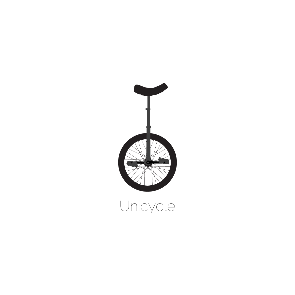 Vector Illustration of a Unicycle